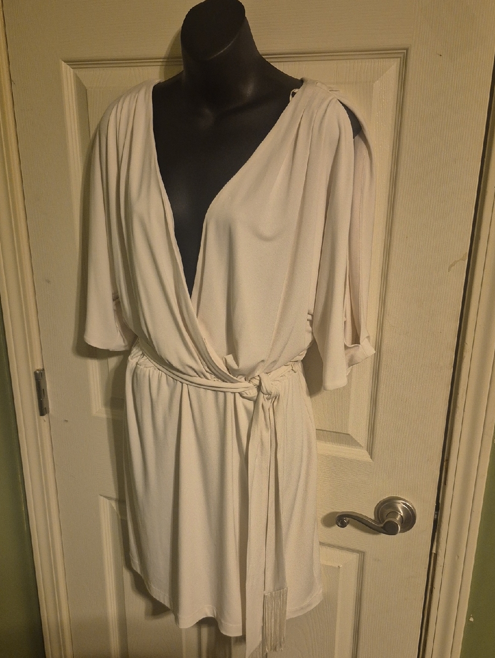 Women's Cream Wrap Sleepwear Dress